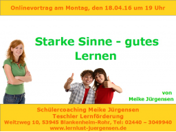 Webinar: Starke Sinne - gutes Lernen
