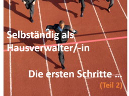 Webinar: Selbständig als Hausverwalter/-in: Die ersten Schritte in der Praxis (Teil 2)