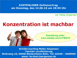 Webinar: Konzentration ist machbar