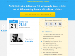 Webinar: Wie Sie kinderleicht, in kürzester Zeit, professionelle Videos erstellen und mit Videomarketing dramatisch Ihren Umsatz erhöhen