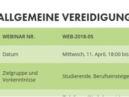 Webinar: Allgemeine Vereidigung