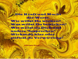 Webinar: Die Macht und Kraft unserer Worte
