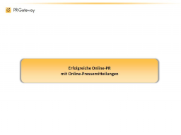 Webinar: Erfolgreiche Online-PR mit Online-Pressemitteilungen