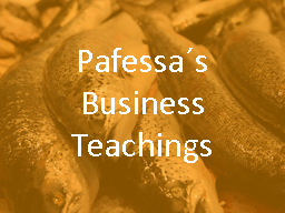 Webinar: Pafessa´s Business Teachings