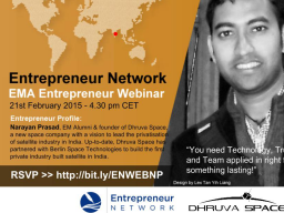 Webinar: An Erasmus Mundus Alumni in building an Aerospace Startup - Entrepreneur Network