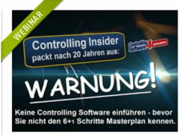 Webinar: Der 6+1 Schritte Masterplan zur effizienten Einführung von Controlling Software!