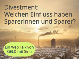Webinar: Divestment: Was bringt der Rückzug aus schädlichen Investmensts und welchen Hebel haben Sparer und Sparerinnen?