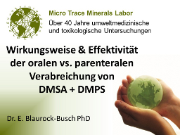 Webinar: Wirkungsweise der oralen vs. parenteralen Verabreichung von DMSA und DMPS