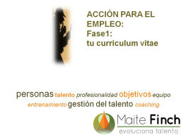 Webinar: ACCIÓN EMPLEO: fase1 tu currículum vitae