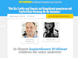 Webinar: Wie Sie Traffic und Umsatz auf Knopfdruck generieren mit PayPerClick Werbung für Ihr Business