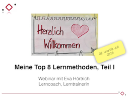 Webinar: Meine Top 8 Lernmethoden, Teil 1 und 2