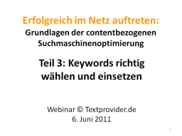 Webinar: Textprovider-Webinar 3