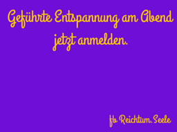 Webinar: Entspannung am Abend