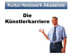 Webinar: Die Künstlerkarriere