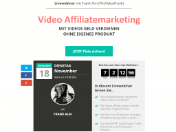 Webinar: Video Affiliatemarketing MIT VIDEOS GELD VERDIENEN OHNE EIGENES PRODUKT