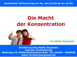 Webinar: Die Macht der Konzentration