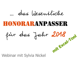 Webinar: Preis- und Honoraranpasser 2017/18 | Werkzeug für Selbständige und Freiberufler