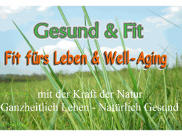 Webinar: FIT FÜRS LEBEN - Gesundheit in Eigenregie