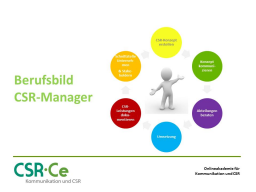 Webinar: CSR-Manager Berufsbild und Zukunftsperspektive