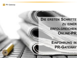 Webinar: Die ersten Schritte zu einer erfolgreichen Online-PR - Einführung in PR-Gateway