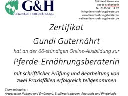 Prüfungsblock Pferdeernährungsberater/in